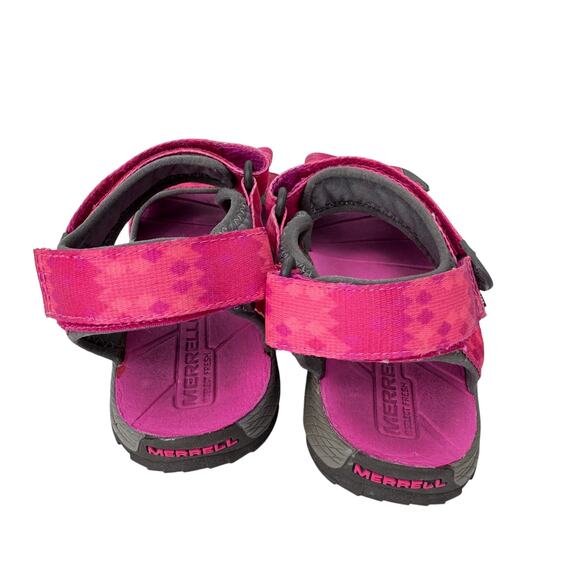 Merrell Surf Strap Sandal Girls 4M‎ Pink Textile Upper Hook & Loop Open Toe - Picture 3 of 8